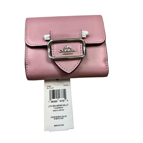 COACH LEATHER MORGAN WALLET IN SILVER/TULIP - Picture 4 of 4